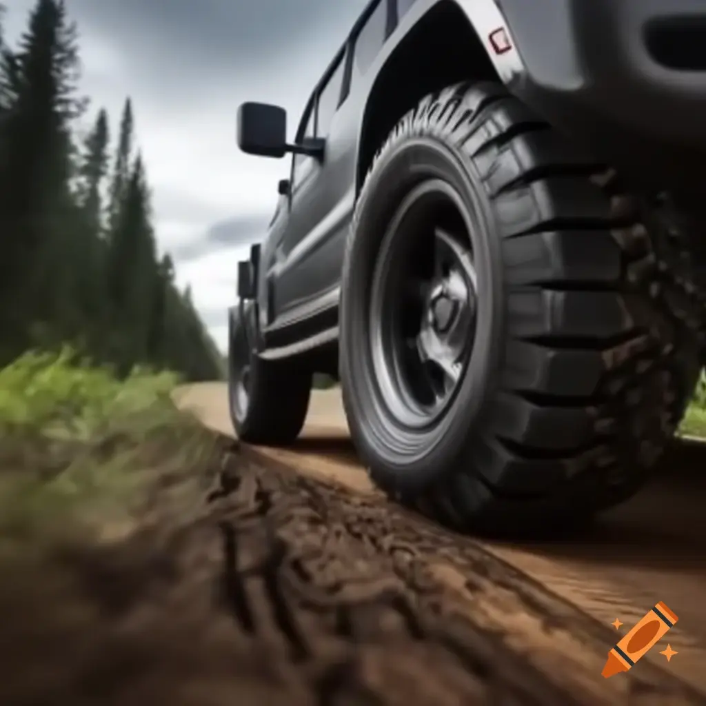 craiyon 095834 tires is driving in stump road