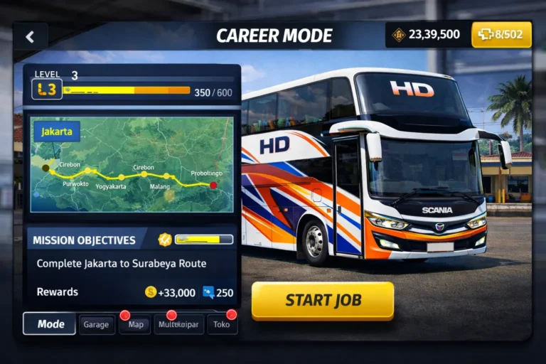 Bus Simulator Indonesia Mod APK 4.4.1 (Unlimited Money & All Vehicles Unlocked) 6 Career Mode in Bussid