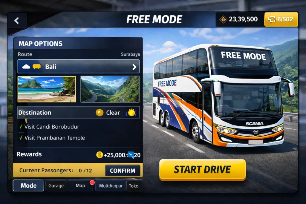 Bus Simulator Indonesia Mod APK 4.4.1 (Unlimited Money & All Vehicles Unlocked) 8 Free Mode in Bussid